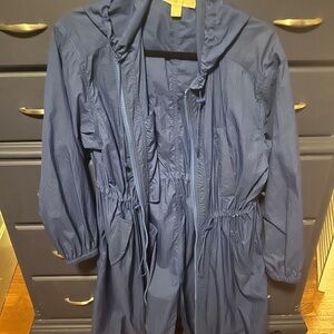 Michael Kors Blue Hooded Utility Jacket
